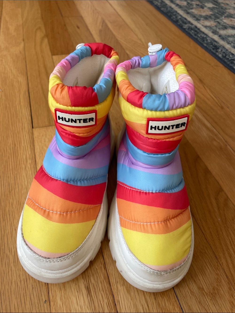 Hunter Kids Rainbow Puffer Snow Boots - Red, Yellow, Blue, Purple, Orange
